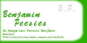 benjamin pecsics business card